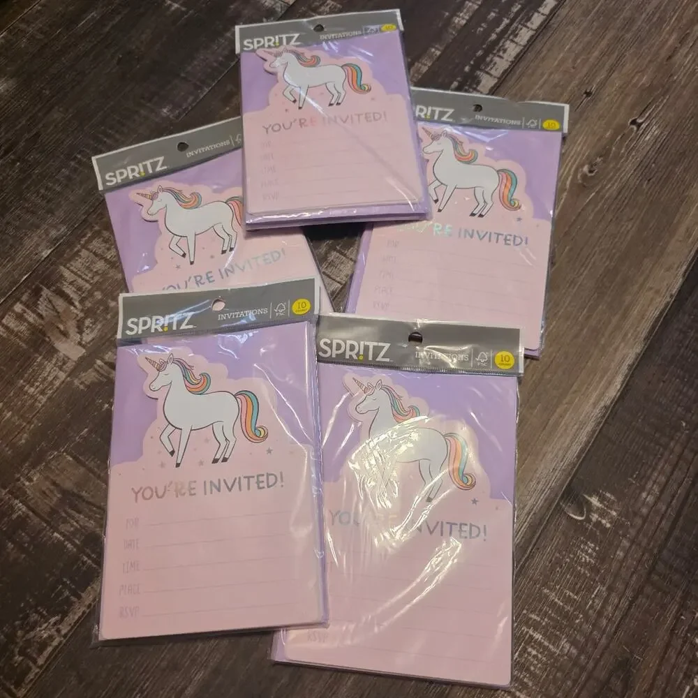 Spritz unicorn invitation for girls brithday